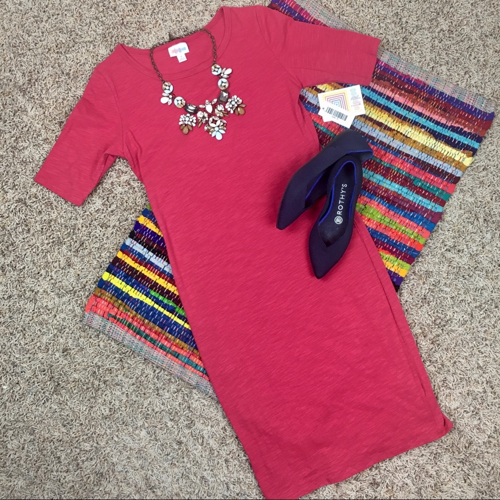 women • dress • lularoe julia • small • red